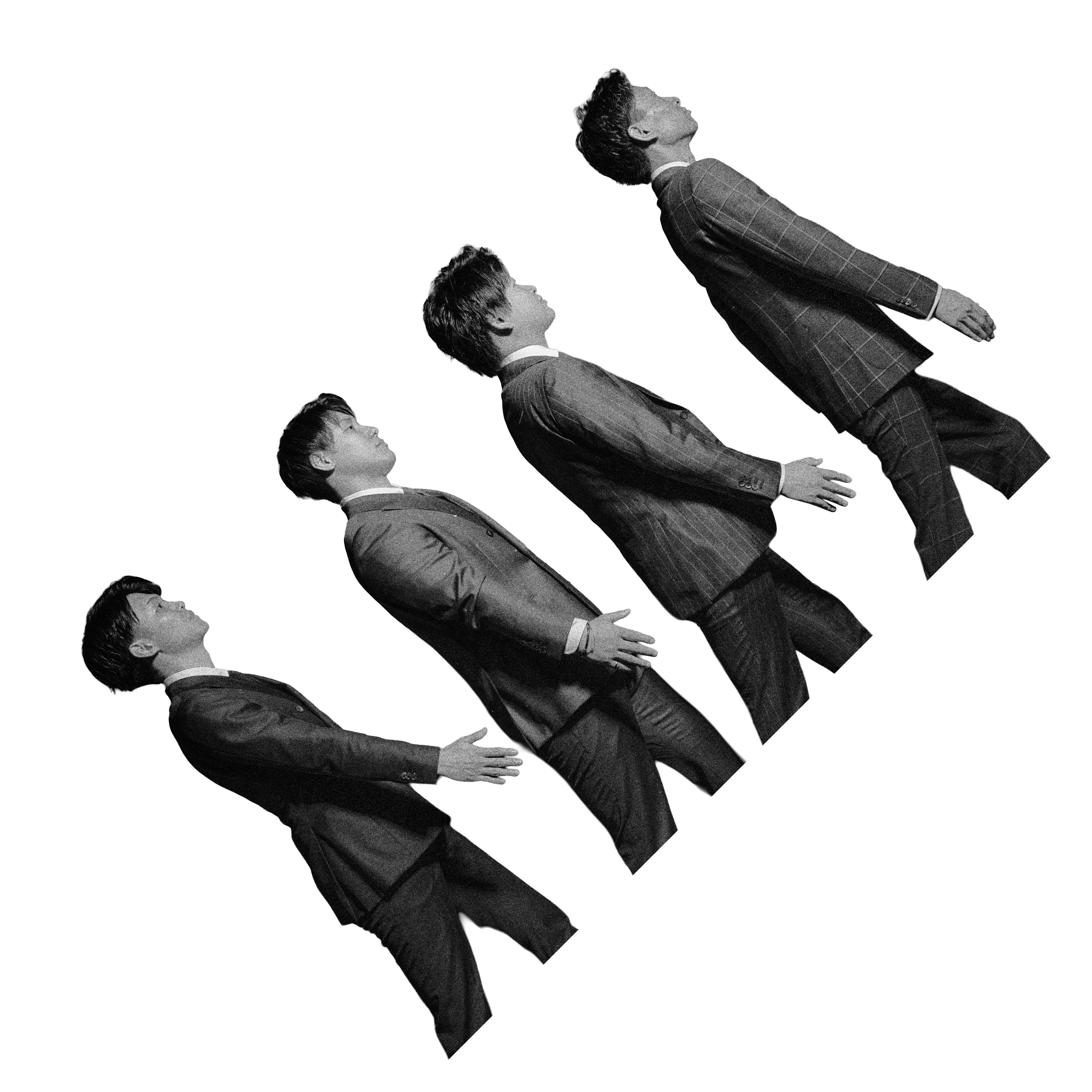 スーツを着た男4人が並んでいる画像